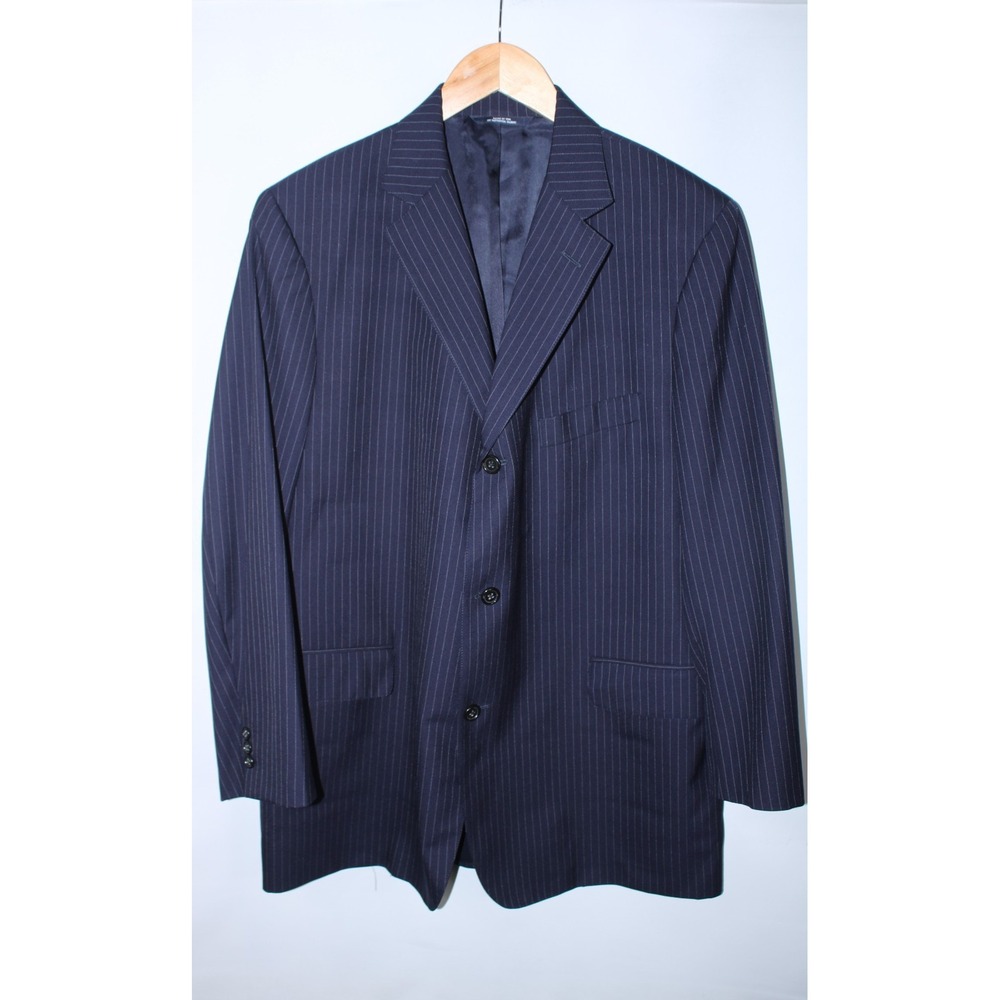 J. Press Men's Size 43REG Navy Blue Striped Formal Presidential Suit Jacket